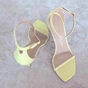 *SOLD OUT* STUART WEITZMAN Electric Lime NudistCurve 100 Strap Sandal Size 9.5